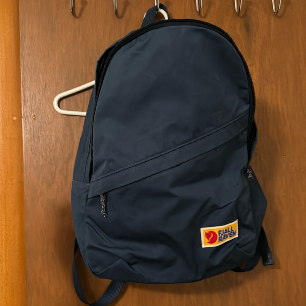 Brand new navy blue backpack.